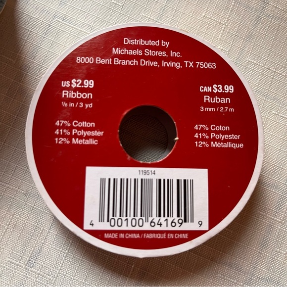 Holiday Craft Ribbon Bundle Wire ribbon velvet red 4” widelot; vintage hallmark - Picture 10 of 16